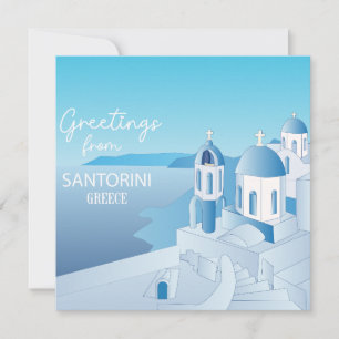 Cartão De Festividades Saudações da Grécia Santorini