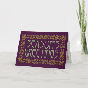 Cartão De Festividades Saudações da Temporada Art Nouveau