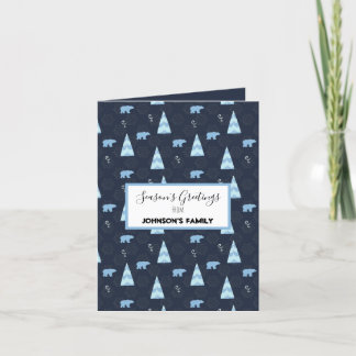 Cartão De Festividades Saudações da temporada como os ursos polares padrã