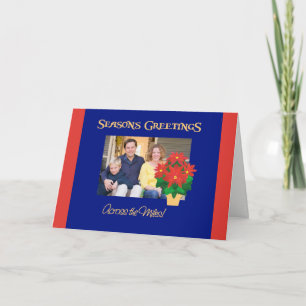 Cartão De Festividades Saudações da Temporada de Poinsettia ao Longo das 