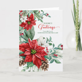 Cartão De Festividades Saudações da temporada Poinsettia Business