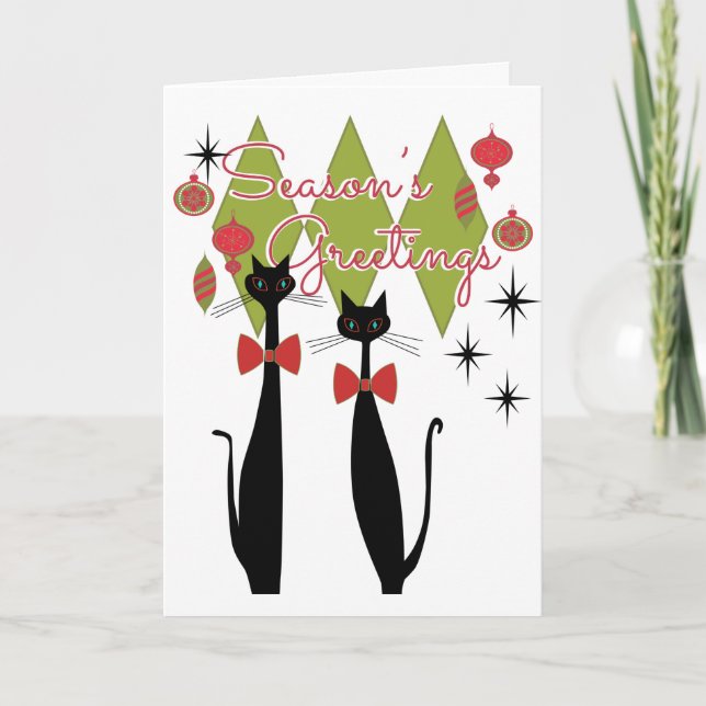 Cartão De Festividades Saudações da temporada Retrô MCM Legal Natal (Frente)