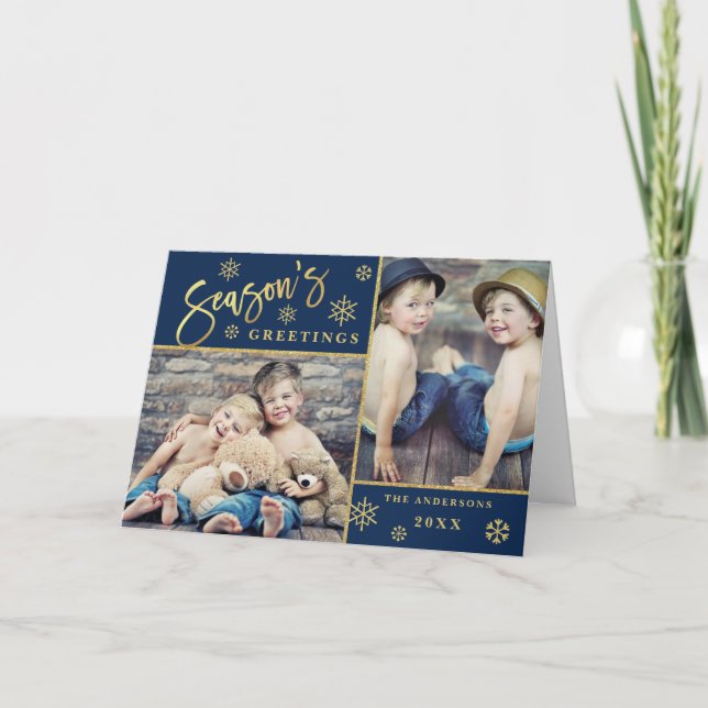 Cartão De Festividades Saudações da temporada Saudações Moderna 2 FOTO Sa (Frente)