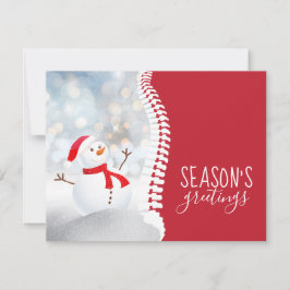 Cartão De Festividades Saudações da temporada Snowman Spine Chiropractic