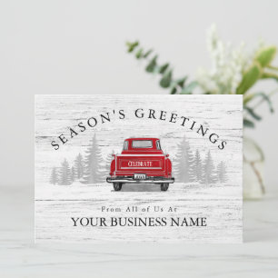 Cartão De Festividades Saudações da temporada Vintage Red Truck Busines