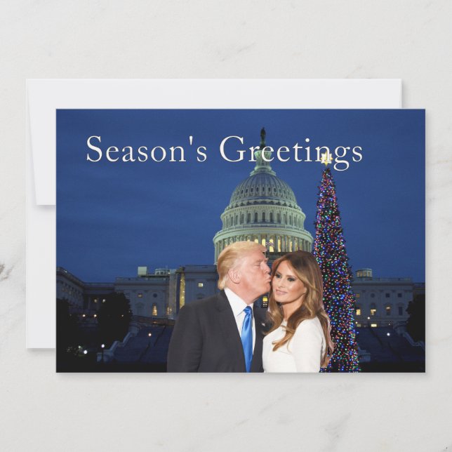 Cartão De Festividades Saudações de Donald e Melania (Frente)