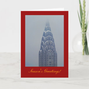 Cartão De Festividades Saudações de Fim de Ano: Chrysler Building Nevado