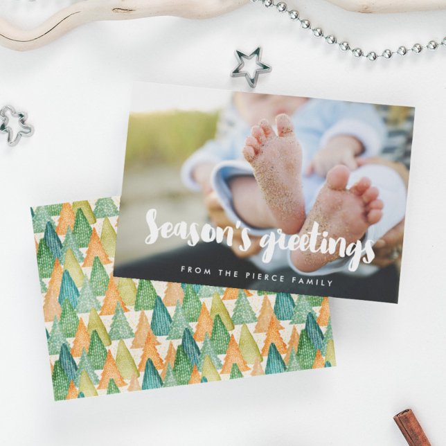 Cartão De Festividades Saudações de Fim de Ano Foto Família Moderna  (Criador carregado)