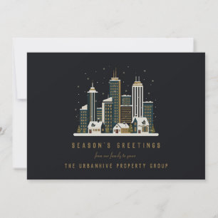 Cartão De Festividades Saudações de Fim de Ano Imobiliário Postcard de Na