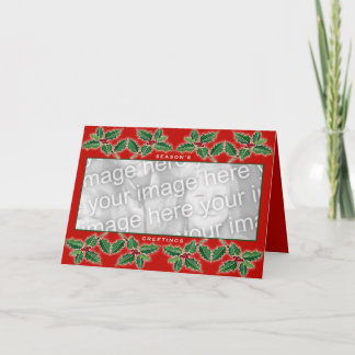 Cartão De Festividades Saudações de Holly Border Season