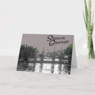 Cartão De Festividades Saudações de Jackson Square Seasons Um