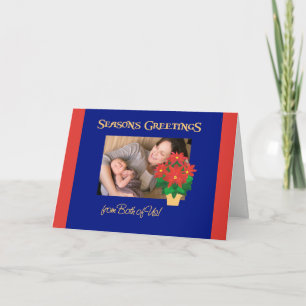 Cartão De Festividades Saudações de Natal de Nós Dois da Época das Poinse