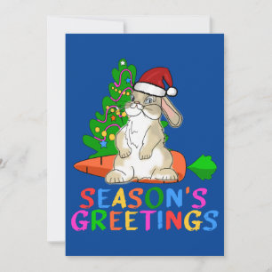 Cartão De Festividades Saudações de Natal do Coelho Engraçado