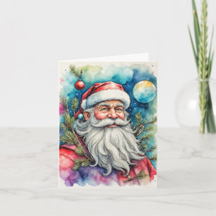 Cartão De Festividades Saudações de Natal do Papai Noel