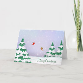 Cartão De Festividades Saudações de Natal dos Cardinals de Inverno