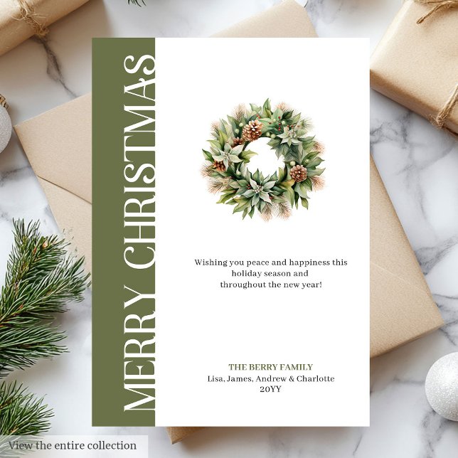 Cartão De Festividades Saudações de Natal em cores terrosas sofisticadas  (Sophisticated earthy colors Christmas greeting Holiday Card)