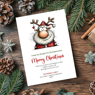 Cartão De Festividades Saudações de Natal engraçadas de Papai Noel minima