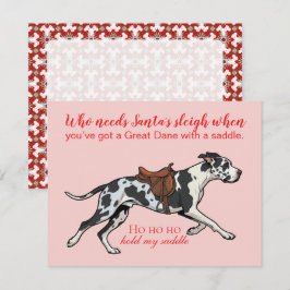 Cartão De Festividades Saudações de Natal engraçadas do Great Dane