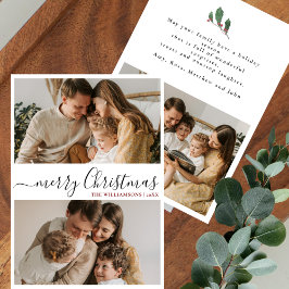 Cartão De Festividades Saudações de Natal Minimalistas Foto Elegant Scrip