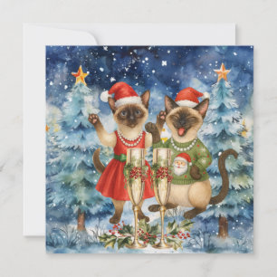 Cartão De Festividades Saudações de Natal para amantes de gatos