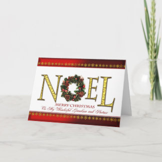 Cartão De Festividades Saudações de Natal para neto e parceiro
