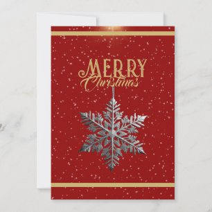 Cartão De Festividades Saudações de Natal Radiante: Dourado, Vermelho e P