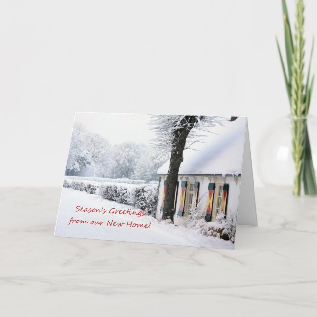 Cartão De Festividades Saudações de Season da nossa nova casa - novo ende (Frente)