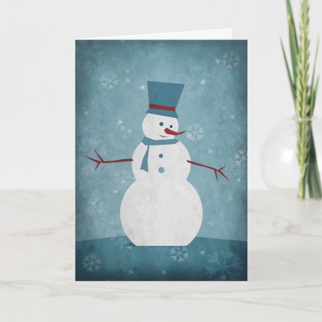 Cartão De Festividades Saudações de Snowman/Season (Frente)
