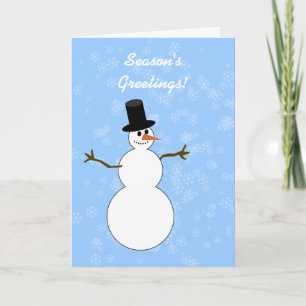Cartão De Festividades Saudações de Snowman Season com Snowflake
