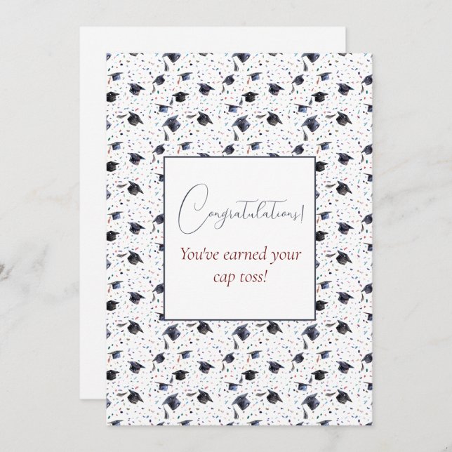 Cartão De Festividades Saudações do boné de formatura Toss (Frente/Verso)