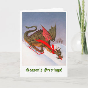 Cartão De Festividades Saudações do Sleding Dragon Season