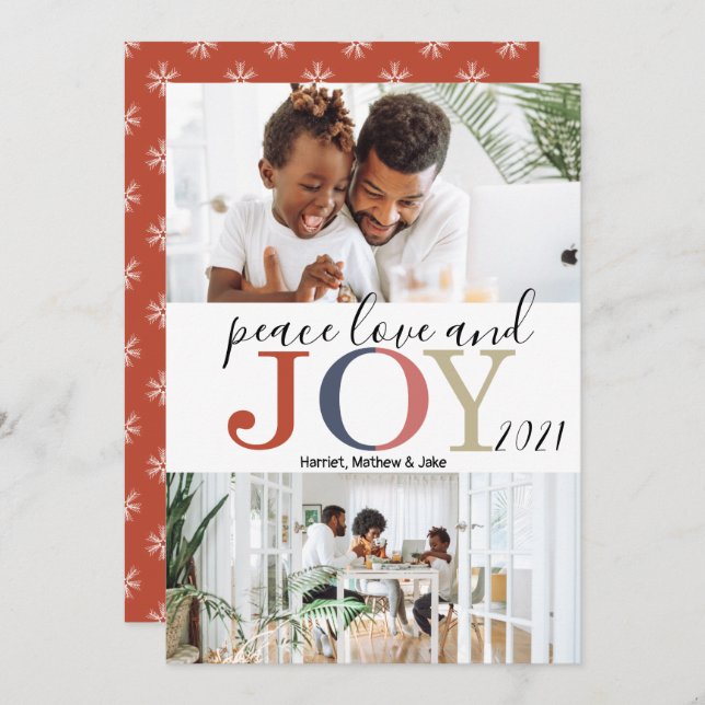 Cartão De Festividades Saudações Festivas 2 Foto Natal (Frente/Verso)