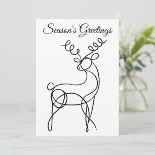Cartão De Festividades Saudações Minimalistas de Arte Reindeer Season