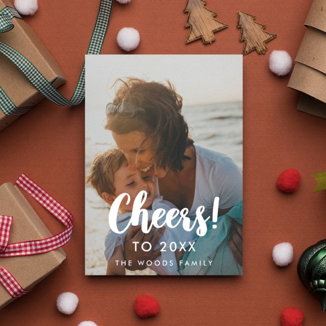 Cartão De Festividades Saudações modernas para foto de Ano Novo 2026 (Criador carregado)