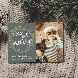 Cartão De Festividades Saudações Navais de Natal Foto