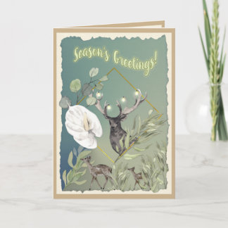 Cartão De Festividades Saudações Personalizadas de Água-forte da Floresta
