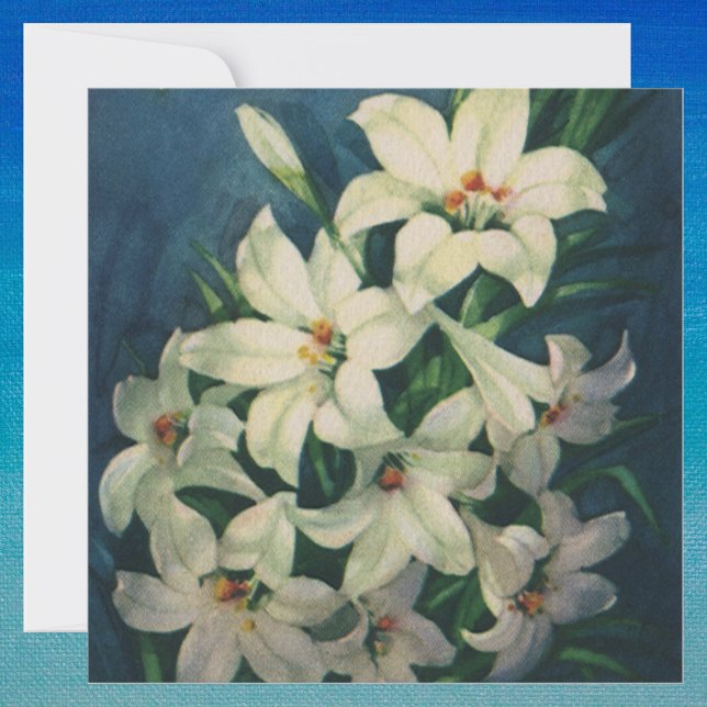 Cartão De Festividades Saudações Religiosas à Páscoa, Lily Flowers (Criador carregado)