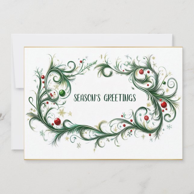 Cartão De Festividades Saudações Simples e Elegantes da Estação de Natal (Frente)