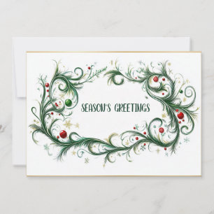 Cartão De Festividades Saudações Simples e Elegantes da Estação de Natal