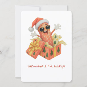 Cartão De Festividades saúdam o Natal com salame!