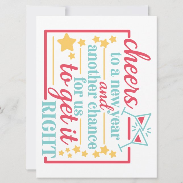 Cartão De Festividades Saúde A Um Ano Novo (Frente)