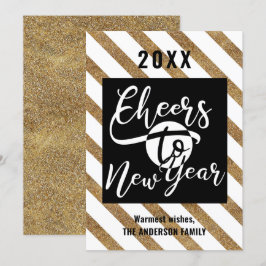 Cartão De Festividades Saúde Ao Ano Novo Caligrafia Moderna Festiva Doura