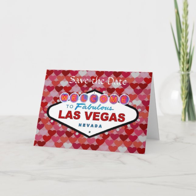 Cartão De Festividades Save the Date Las Vegas Valentine's Day Card (Frente)