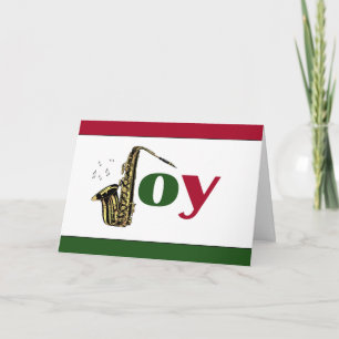 Cartão De Festividades Saxophone Joy Red Green White