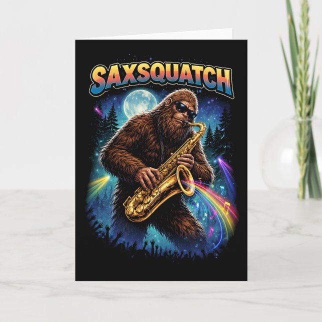 Cartão De Festividades Saxsquatch (Frente)