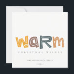 Cartão De Festividades Scandi Yellow Cinza Texto quente Desejos de Natal<br><div class="desc">Se precisar de mais alguma personalização,  por favor,  sinta-se à vontade para me enviar uma mensagem em yellowfebstudio@gmail.com.</div>