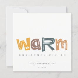 Cartão De Festividades Scandi Yellow Cinza Texto quente Desejos de Natal