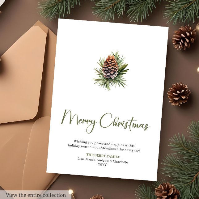 Cartão De Festividades Scandinavian Botanical Cozy Christmas Greeting  (Scandinavian Botanical Cozy Christmas Greeting Card

)