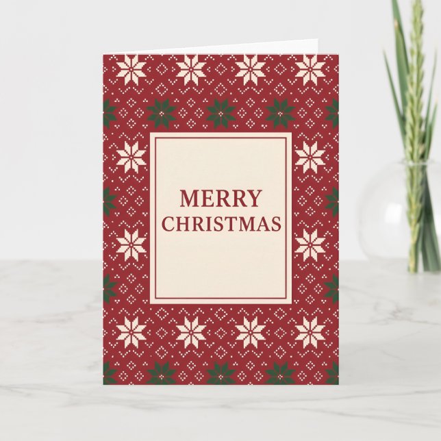 Cartão De Festividades Scandinavian Isle Merry Christmas (Blank Inside)  (Frente)