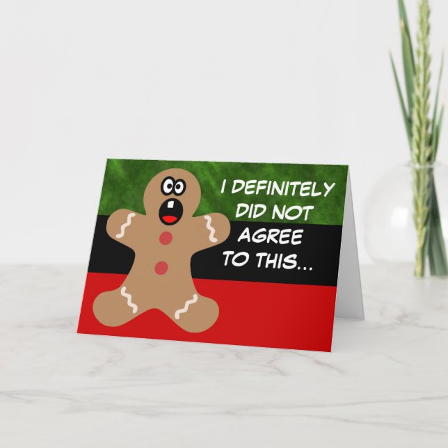 Cartão De Festividades Scared Gingerbread Men the Best Christmas Guests (Frente)